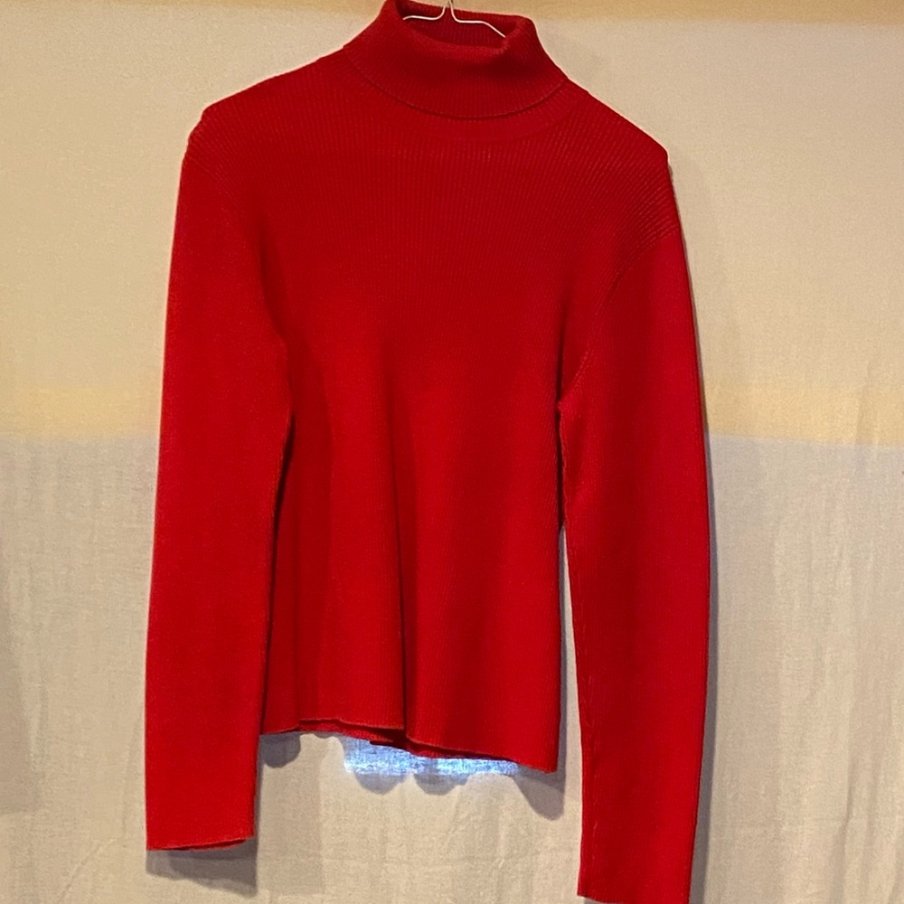 Jones New York Sport Red Turtleneck Sweater Petite XL